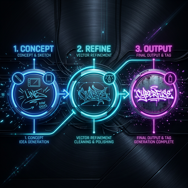 Preview do fluxo de criacao de tag graffiti